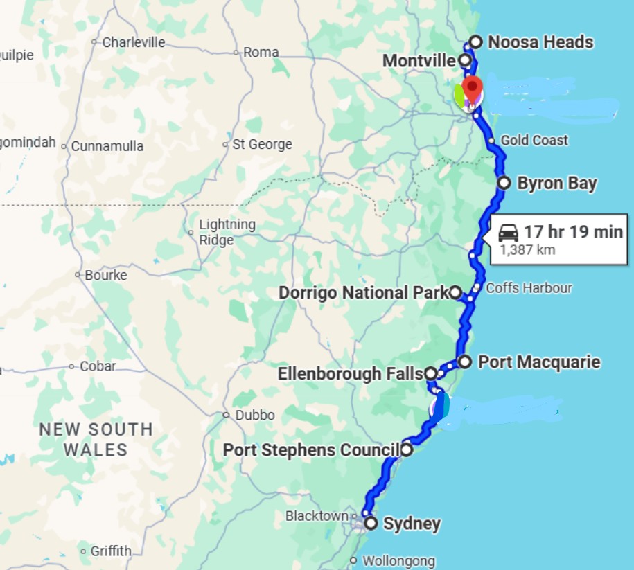Australia Itinerary Map